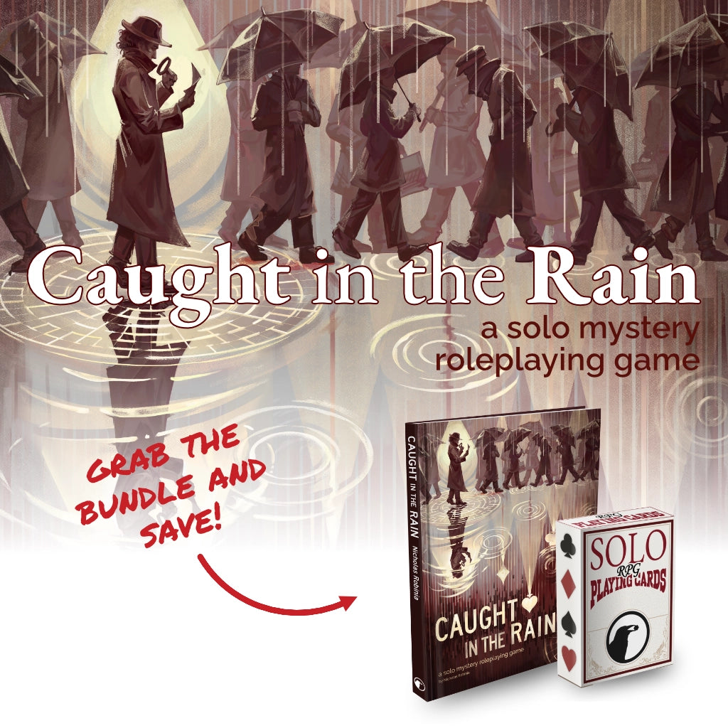 Caught in the Rain Book + Solo RPG Cards Bundle