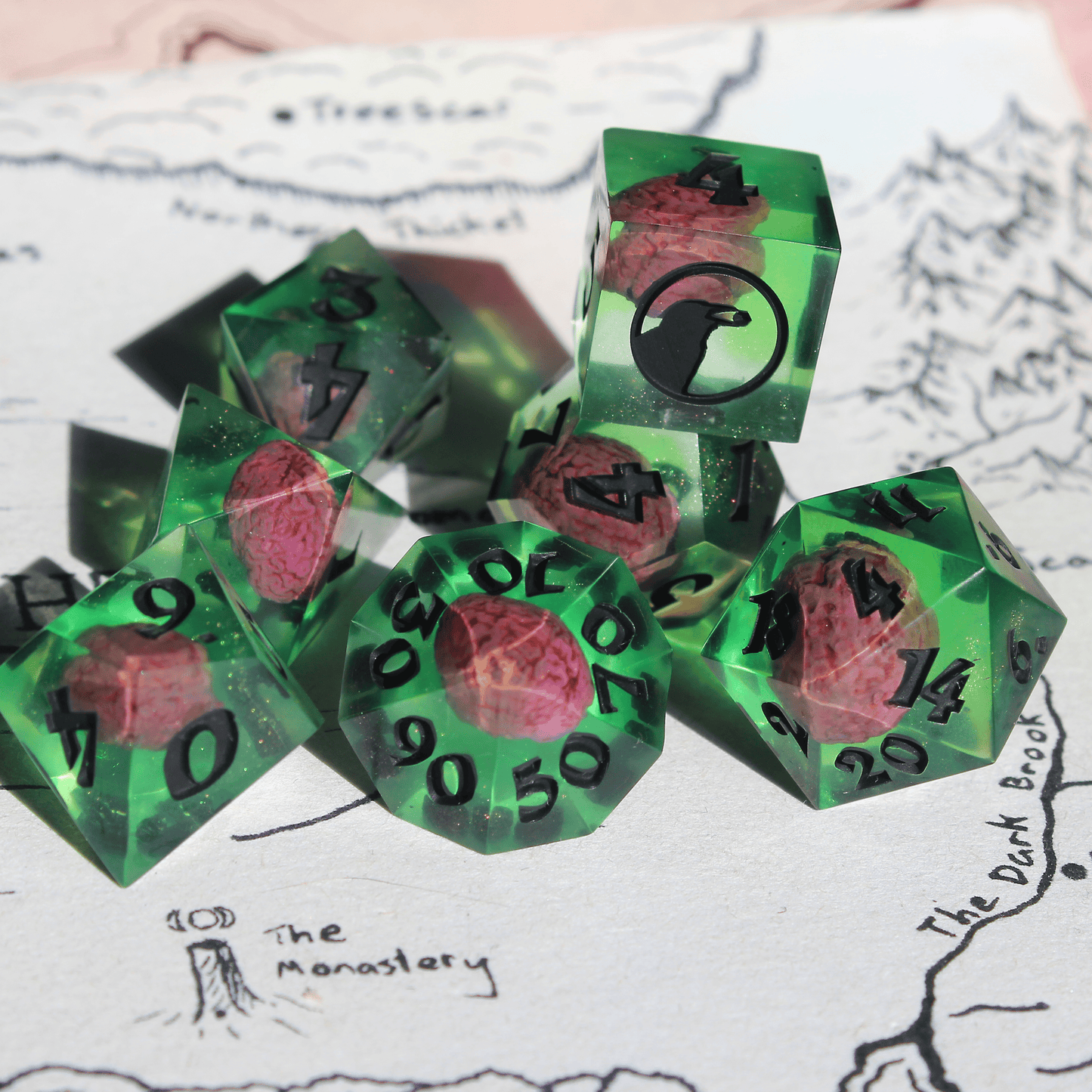 Mad Scientist's Brains in a Jar 7-Piece Dice Set