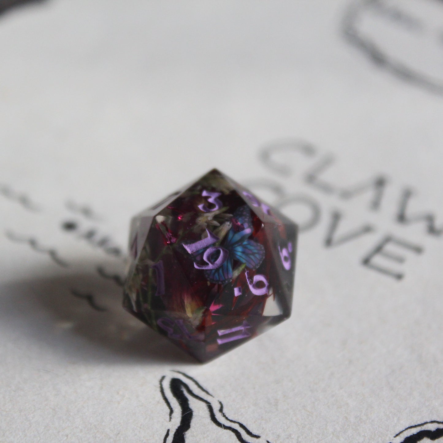 Magical Butterfly & Flower Meadow 7-Piece Dice Set