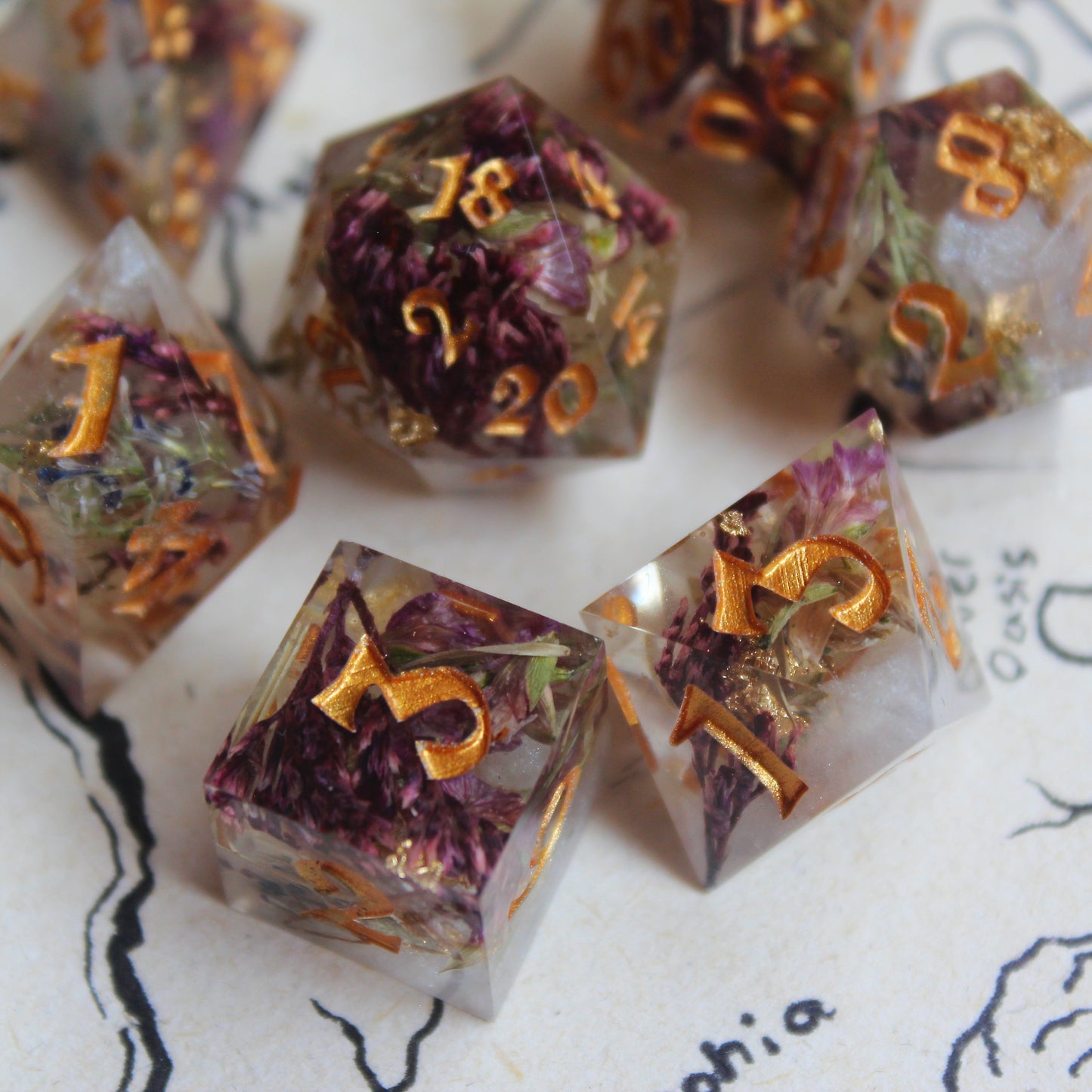 Floral Dice Set