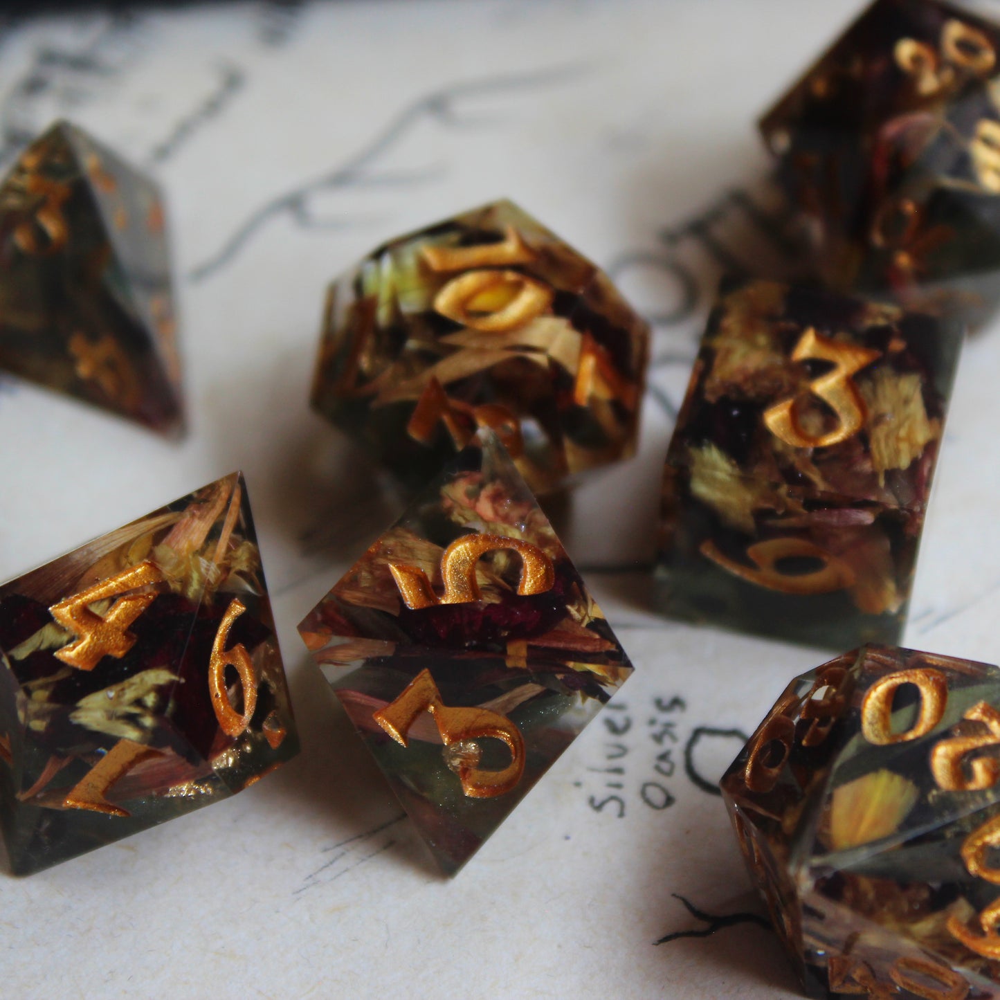Dried Floral Dice Set