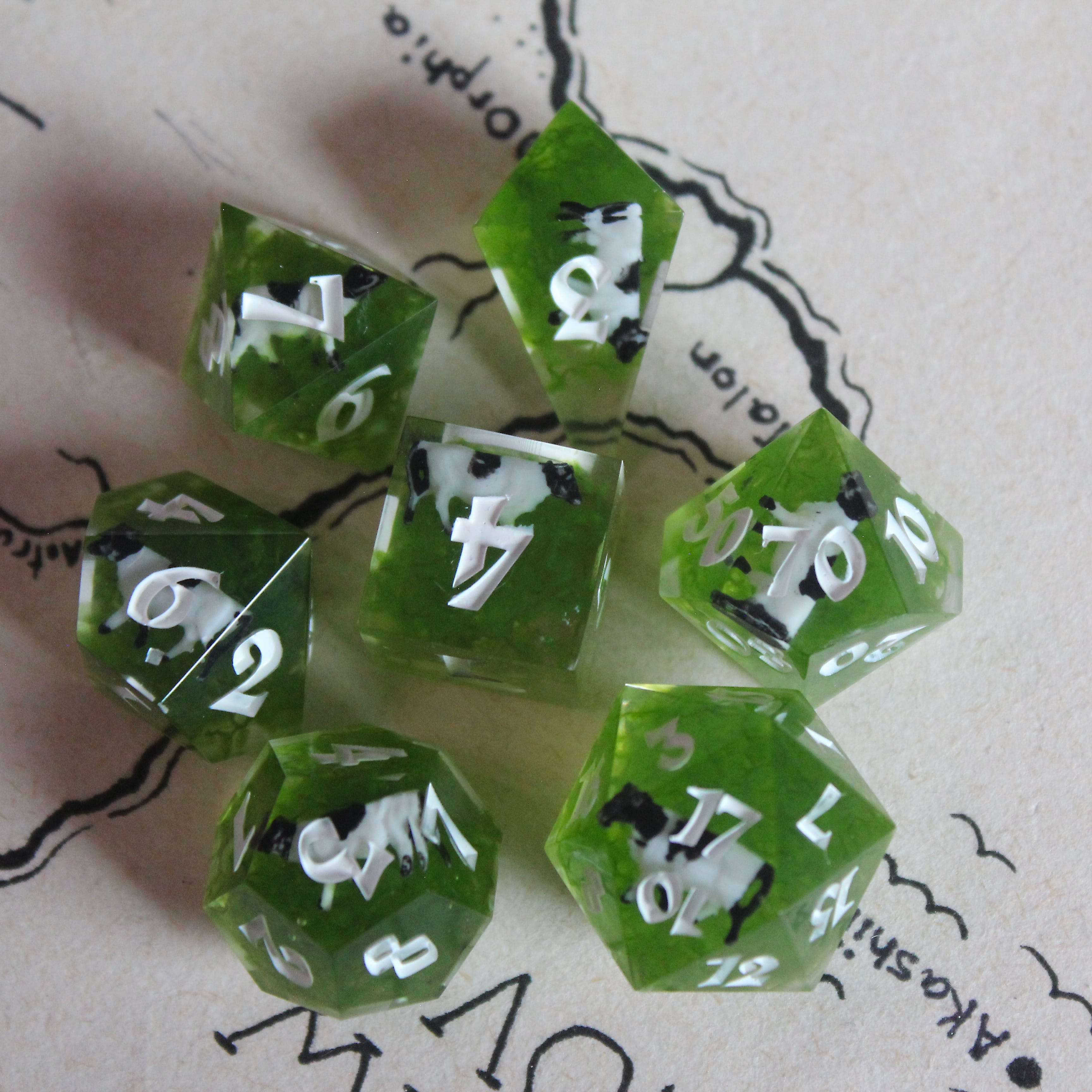 Cow Meadow 7-Piece Polyhedral Dice Set
