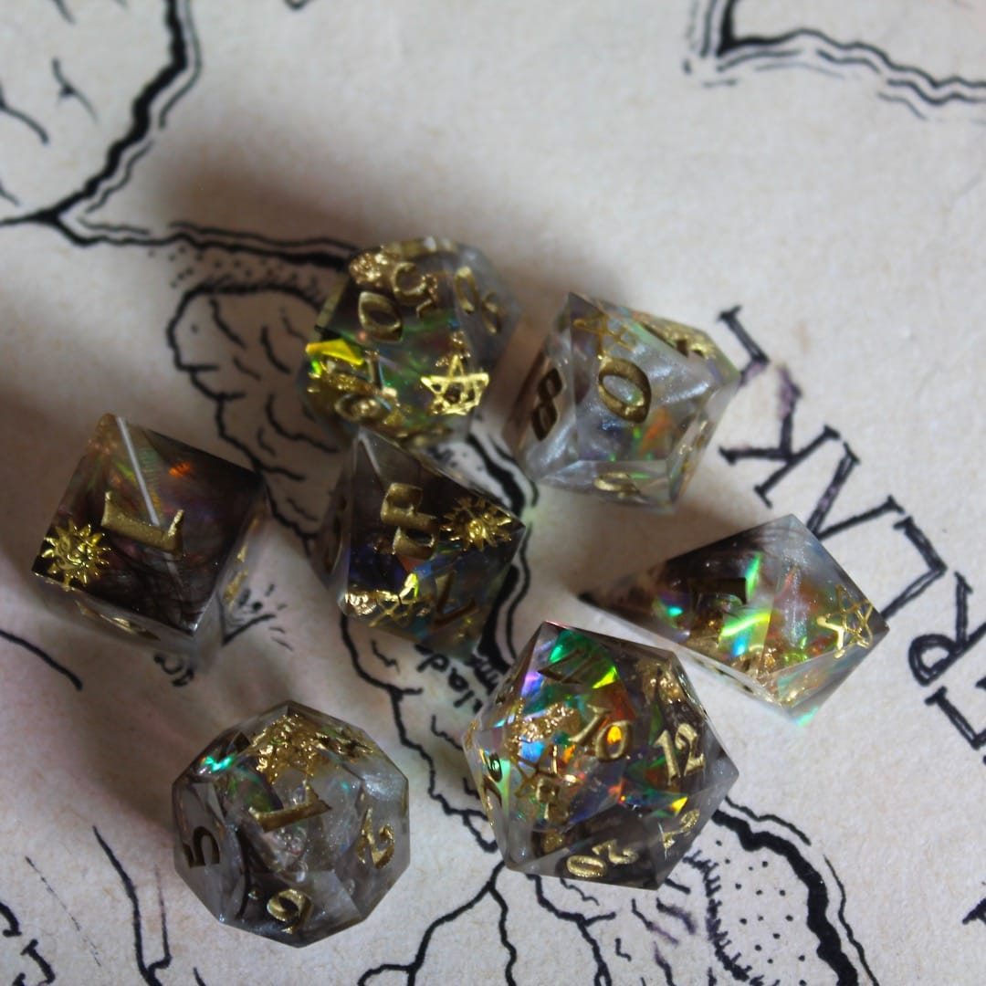 Icarus & the Sun 7-Piece Polyhedral Dice Set