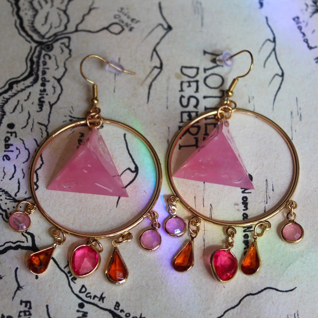 Fairy Floss Hoop Earrings with Dice