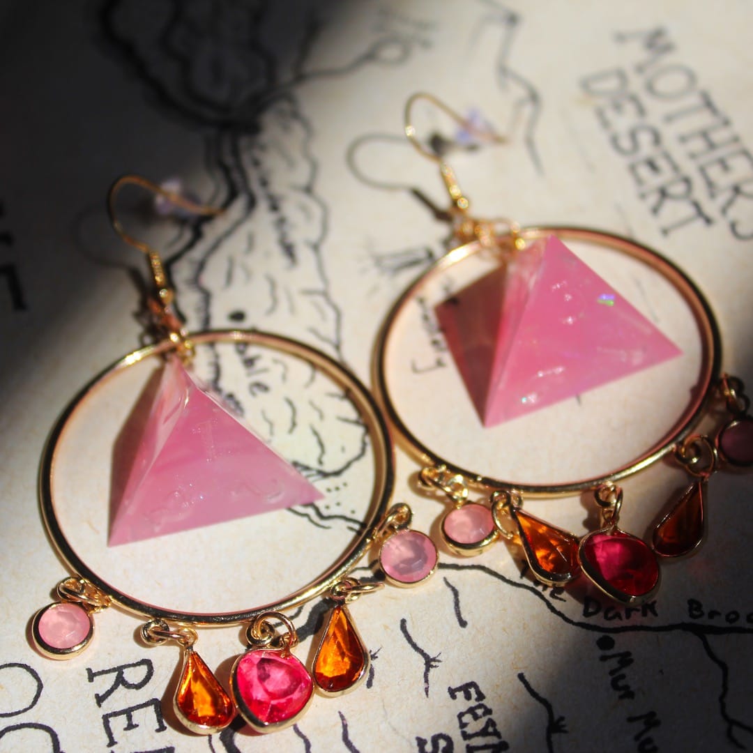 Fairy Floss Hoop Earrings with Dice
