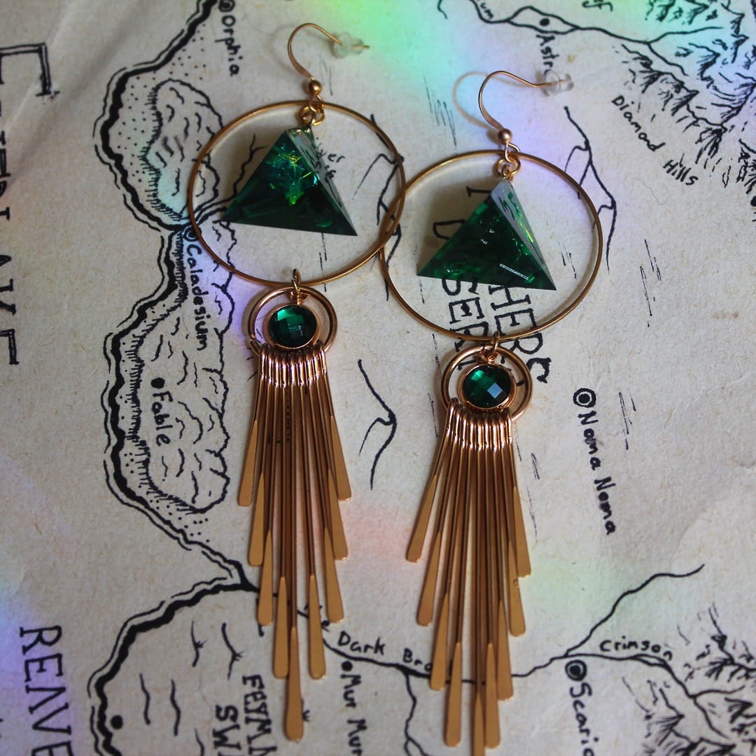 Willow Hoop Earrings with Dice