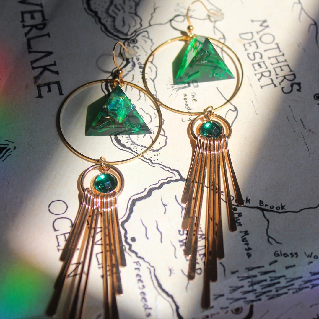 Willow Hoop Earrings with Dice