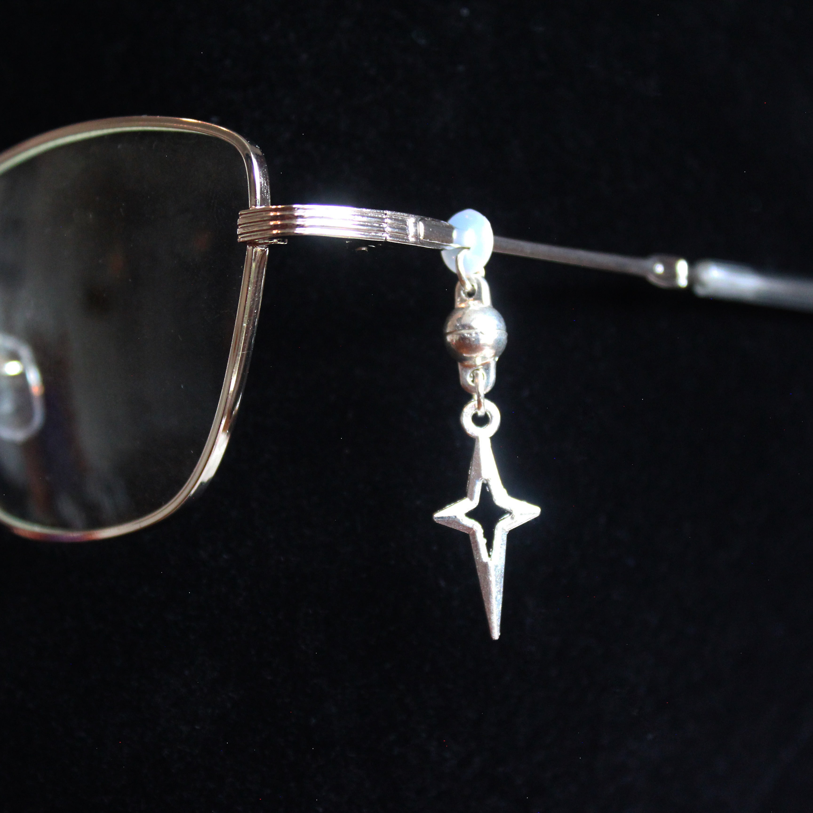 Hollow Silver Stars Glasses Charms