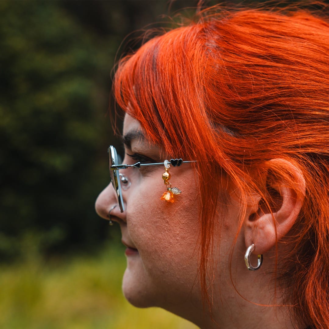 Orange Lily of the Valley Glasses Charm