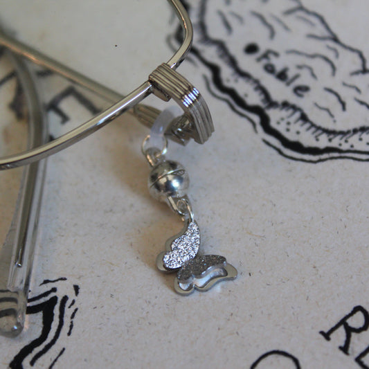 Silver Butterfly Glasses Charms