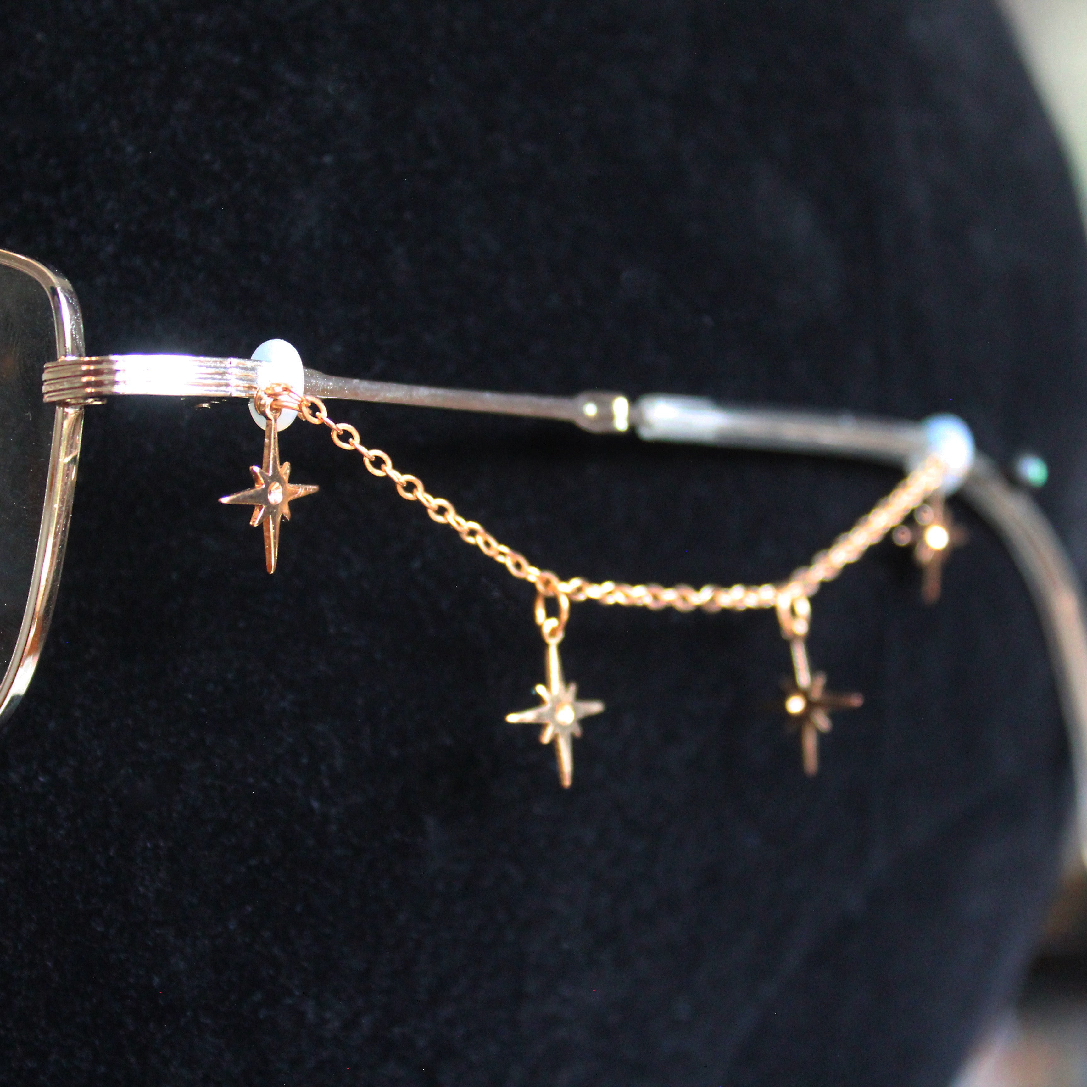 Gold Stars Chain Glasses Charms