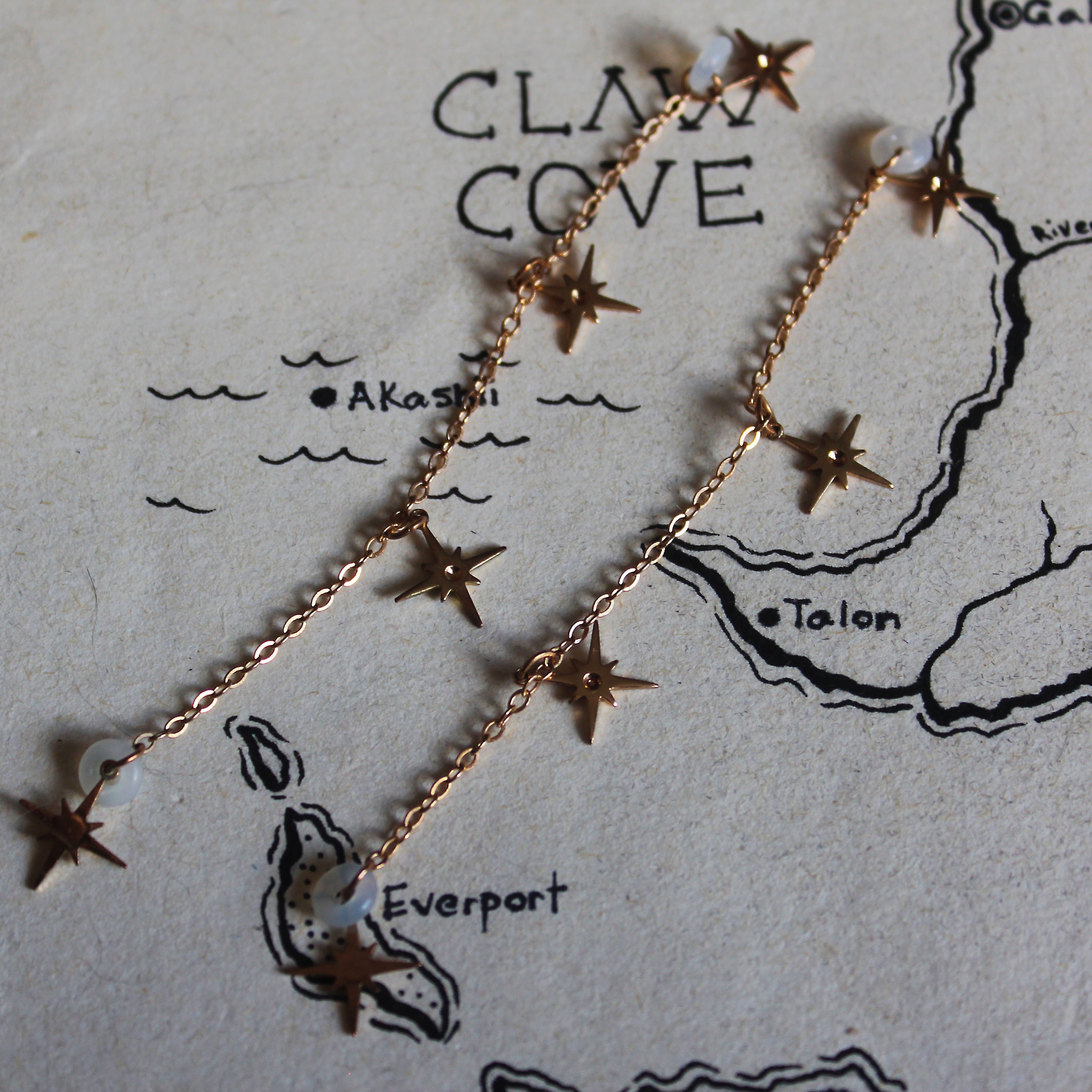 Gold Stars Chain Glasses Charms