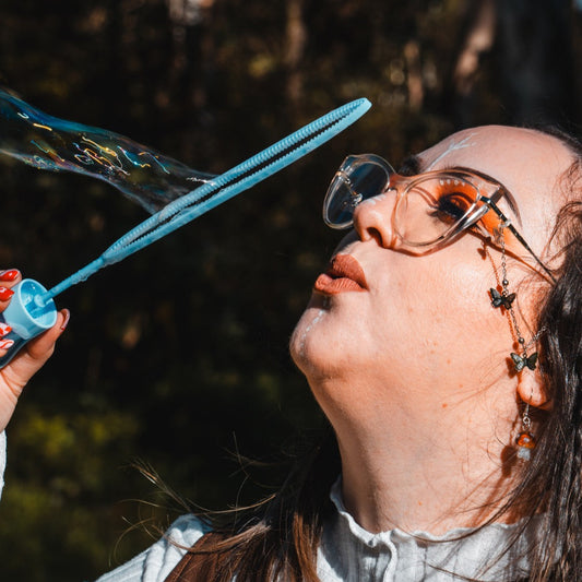 Gold Butterflies on a Chain Glasses Charms