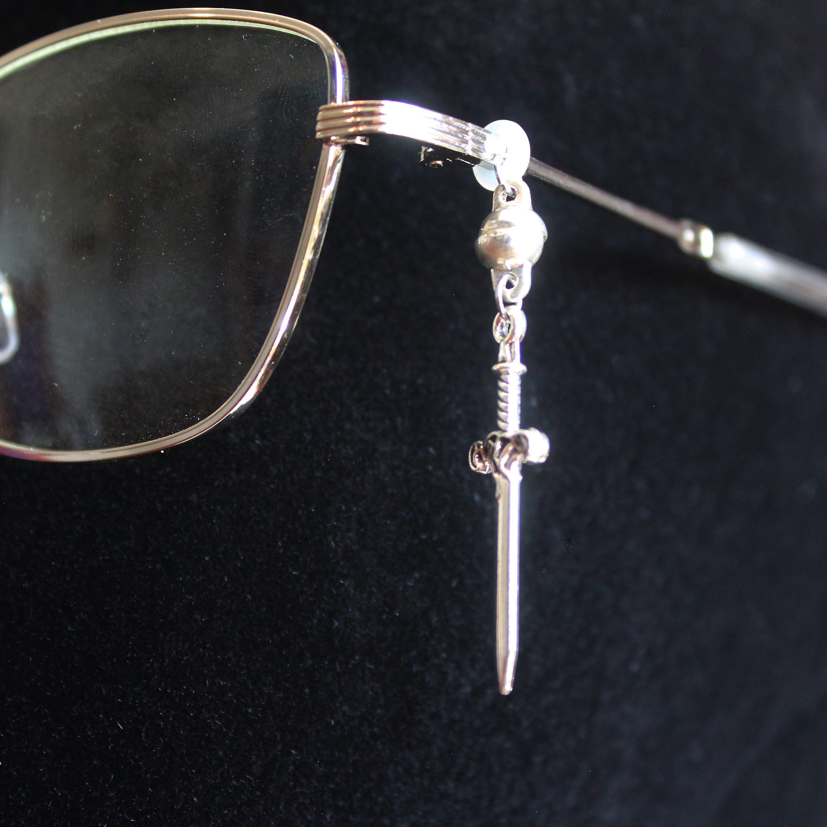 Silver Swords Glasses Charms