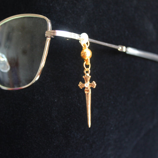 Gold Swords Glasses Charms