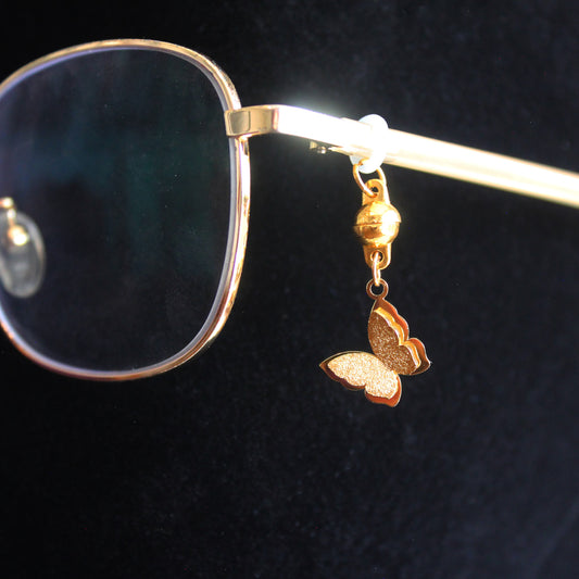 Gold Butterflies Glasses Charms