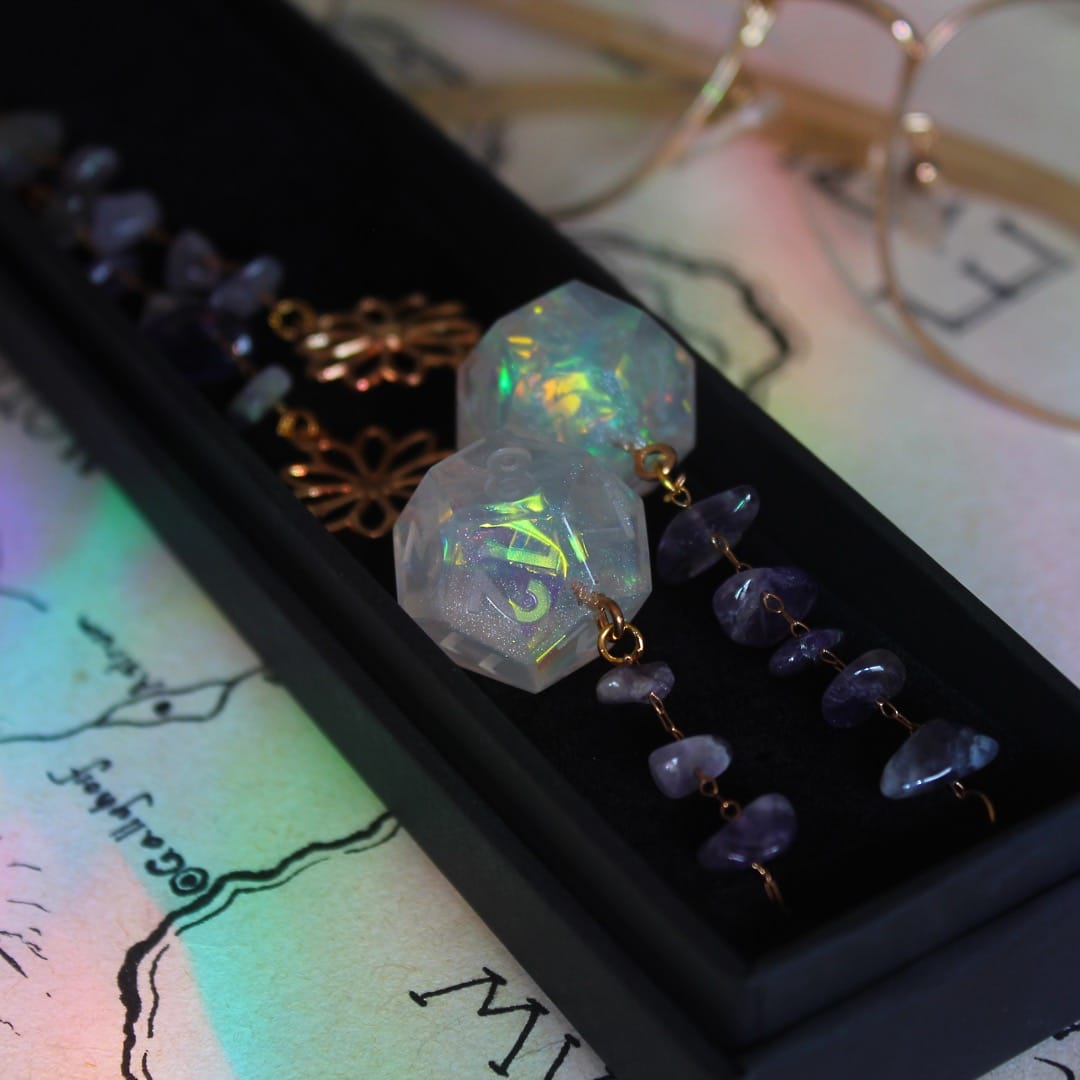 Enchanted Elf Glasses Chain with Dice