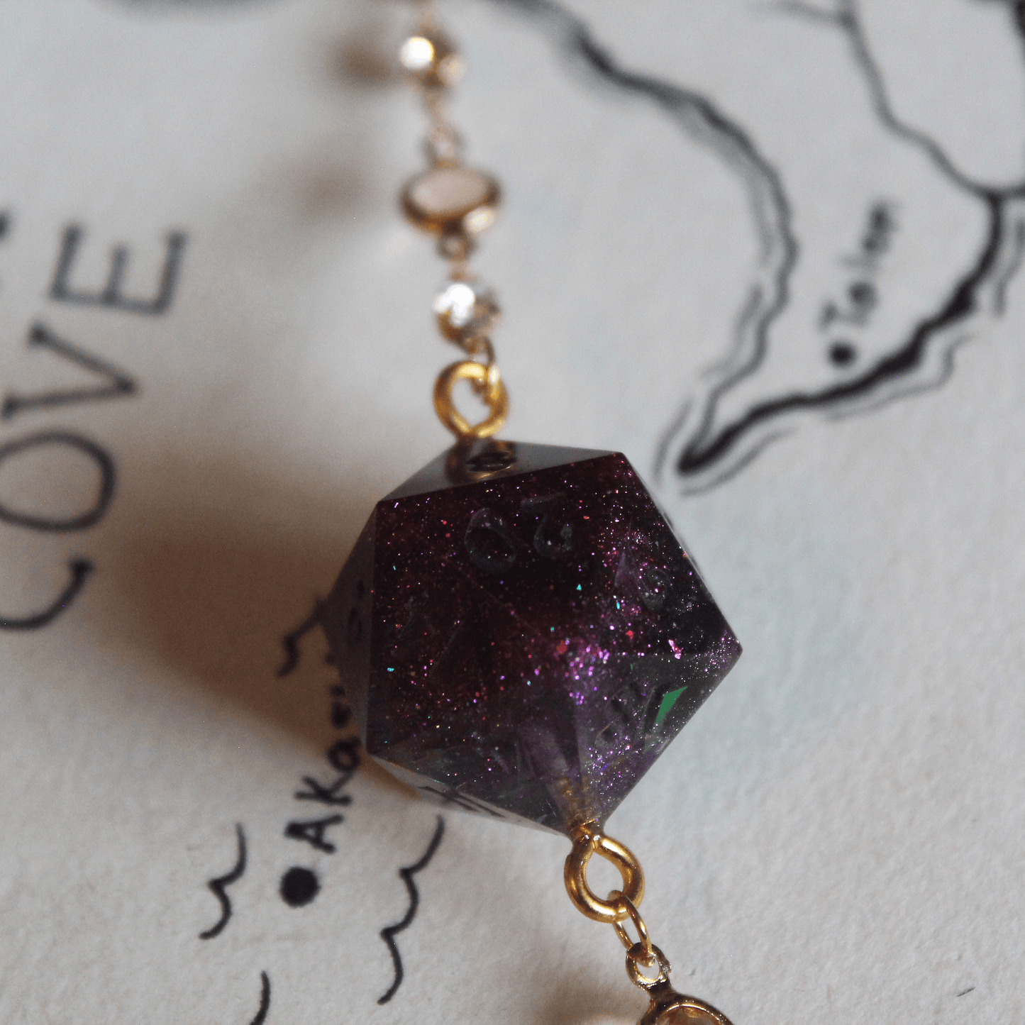 The Flower Gardener's Glasses Chain with Dice