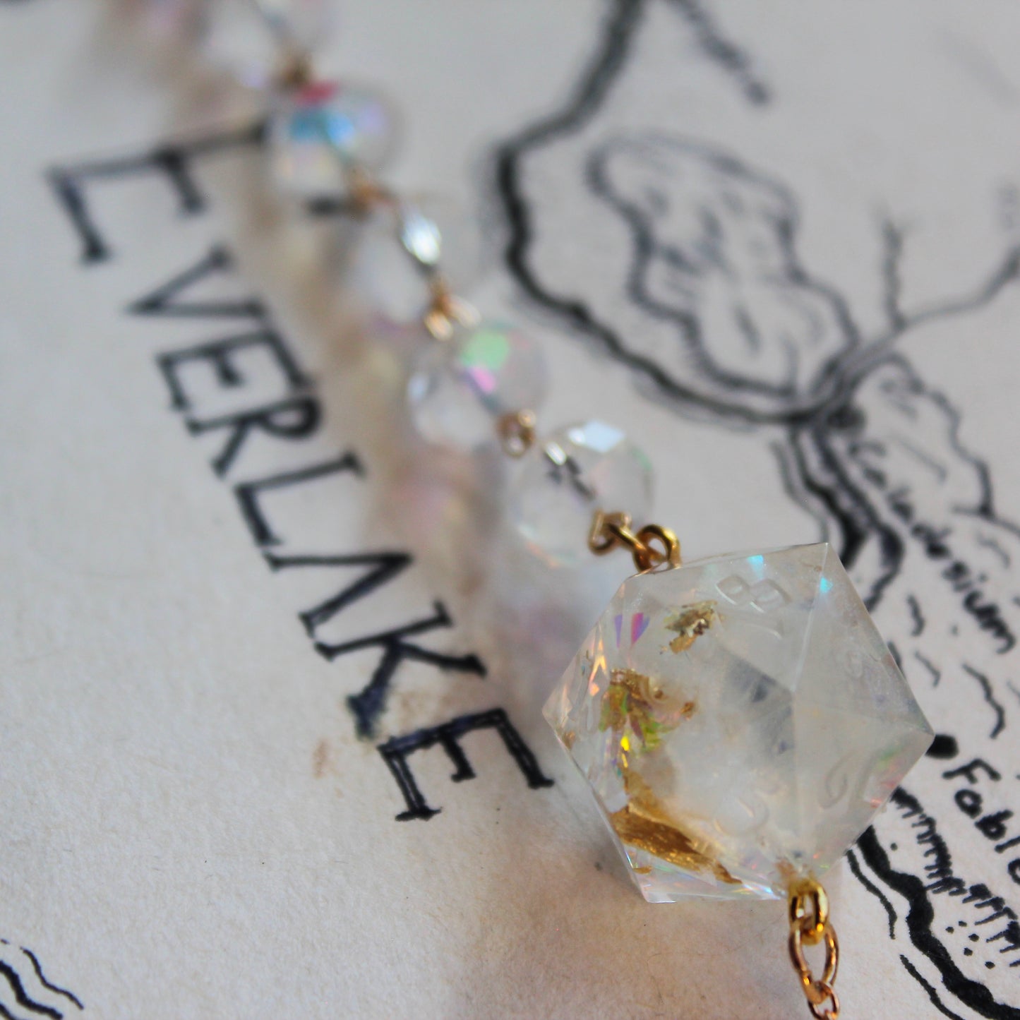 Elven Sunlight Sparkles Glasses Chain with Dice