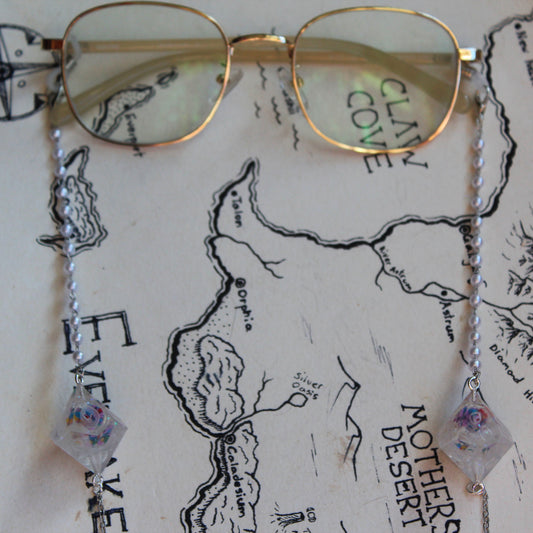 Sprinkles in a Liquid Core Dice Glasses Chain