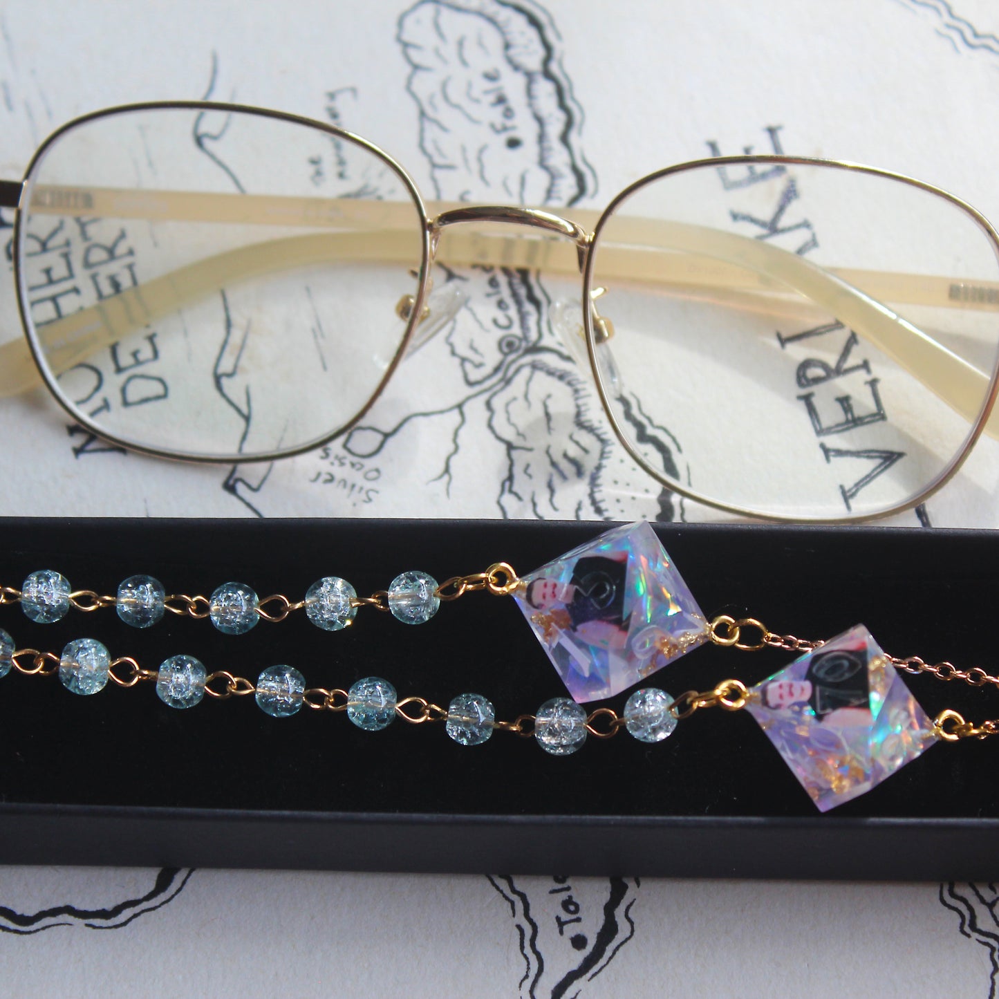 Purple Pedro Glasses Chain with Dice