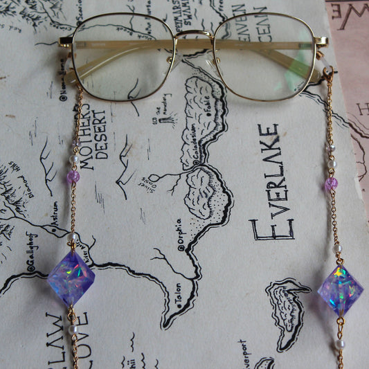 Enchanted Rainbow Prism Glasses Chain with Dice
