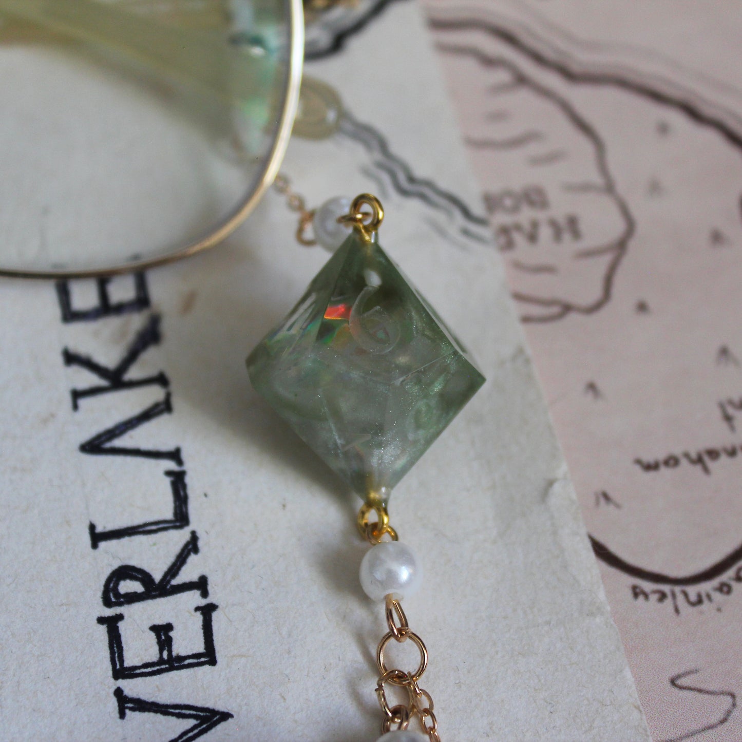 Dandelion Wishes Glasses Chain with Dice
