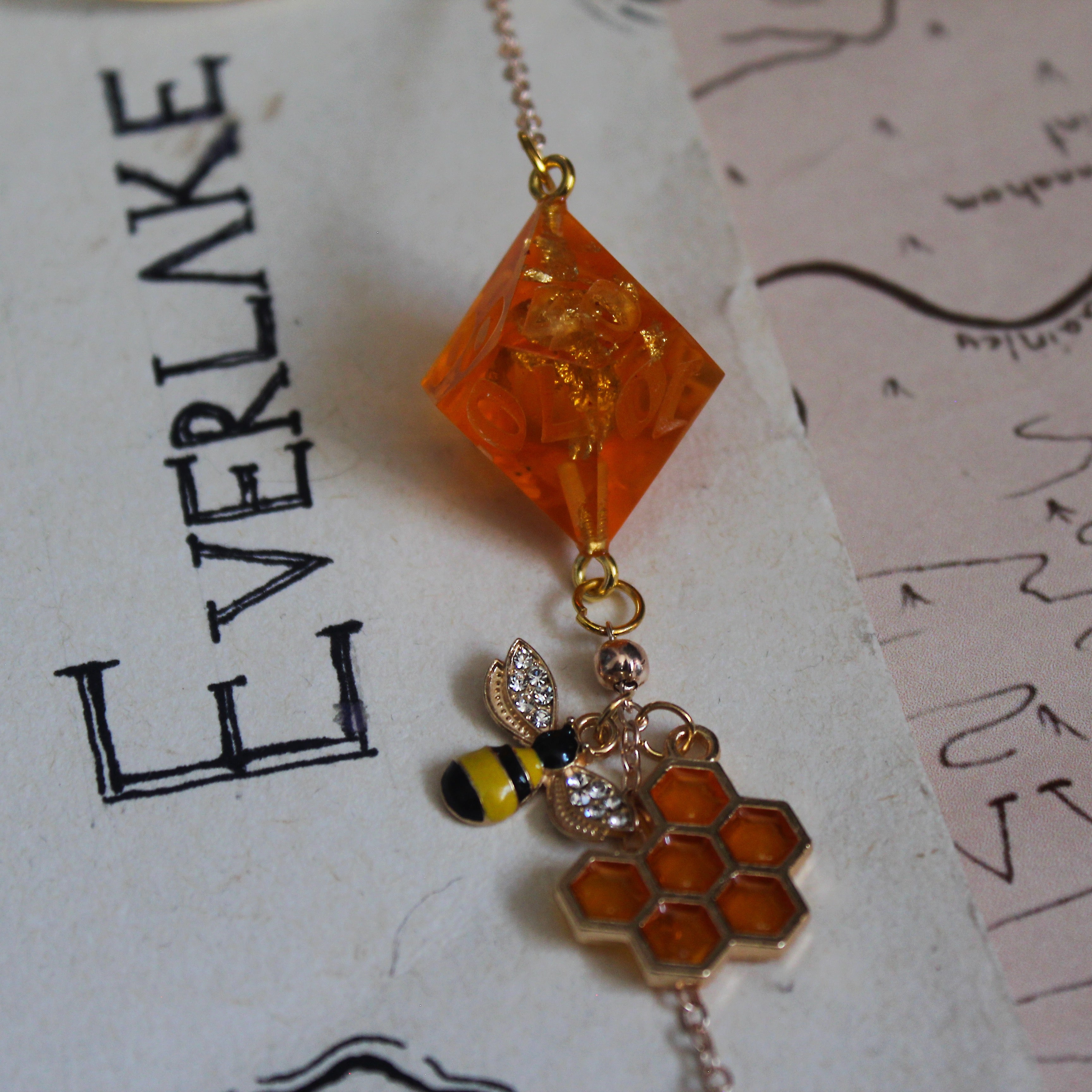 Honeybee Dreams Glasses Chain with Dice