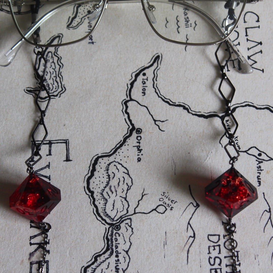 Vampire Countess Glasses Chain with Dice