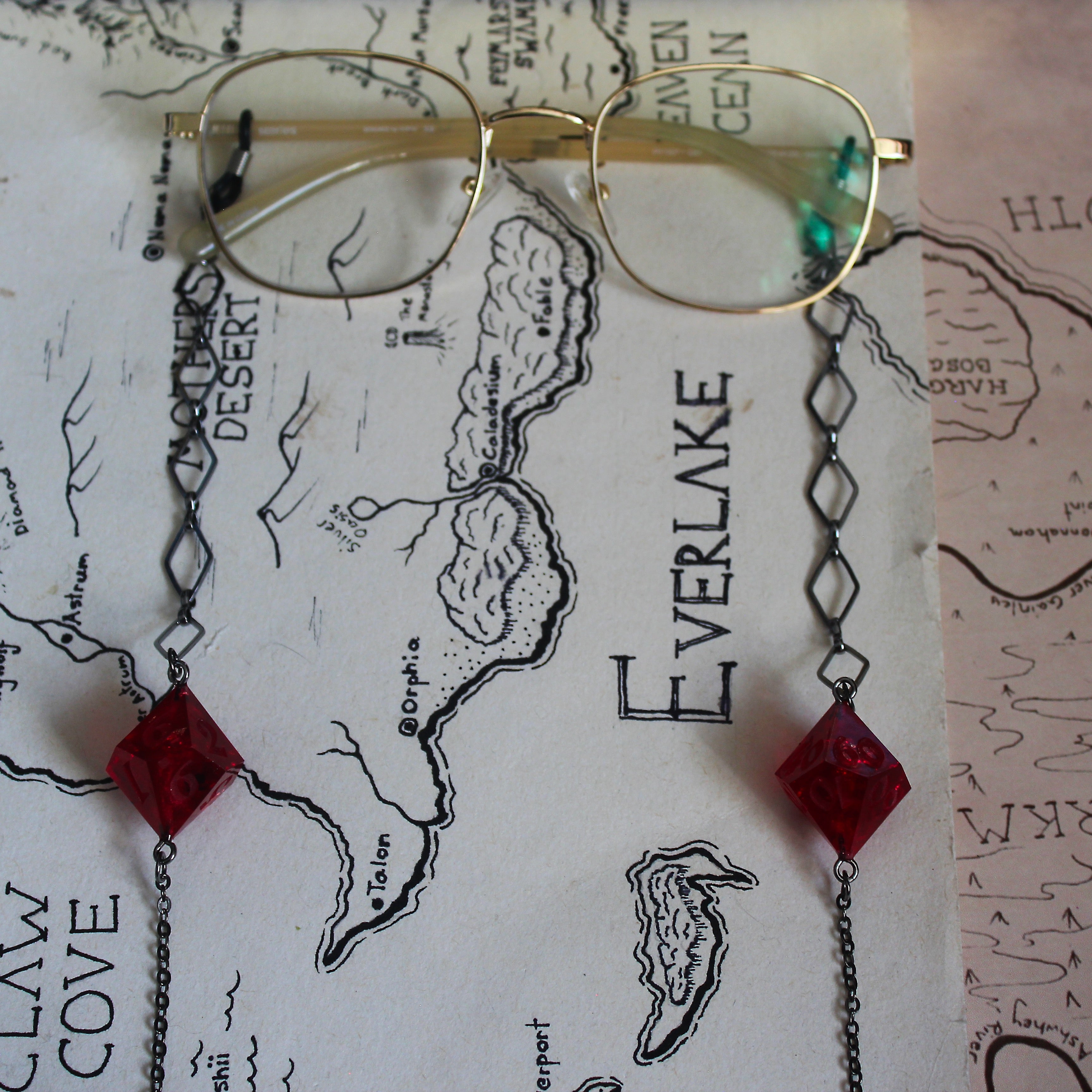 Vampire Countess Glasses Chain with Dice