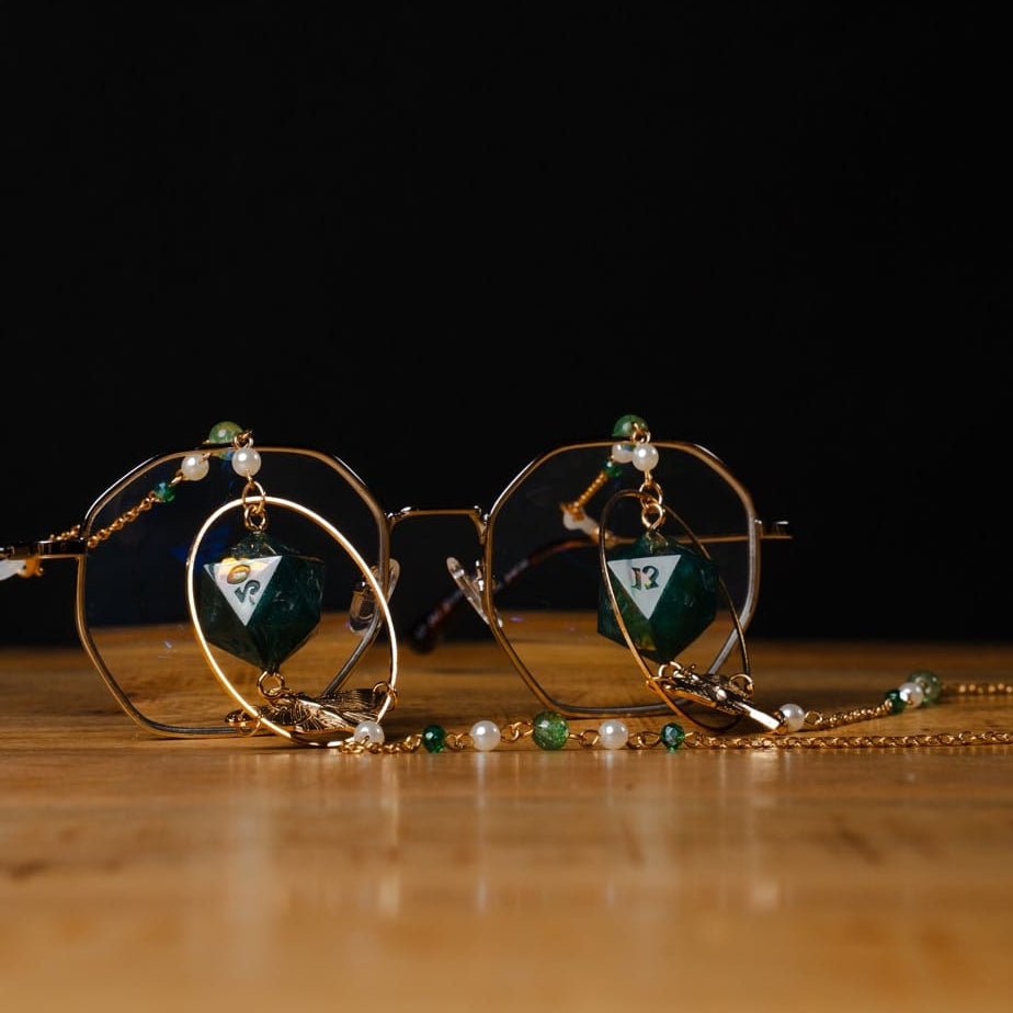 Mothman of the Forest Glasses Chain with Dice