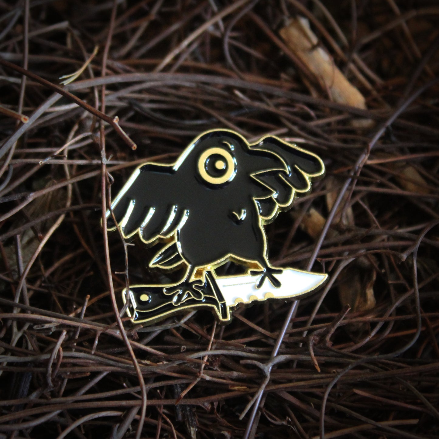 Knife Raven D&D Enamel Pin