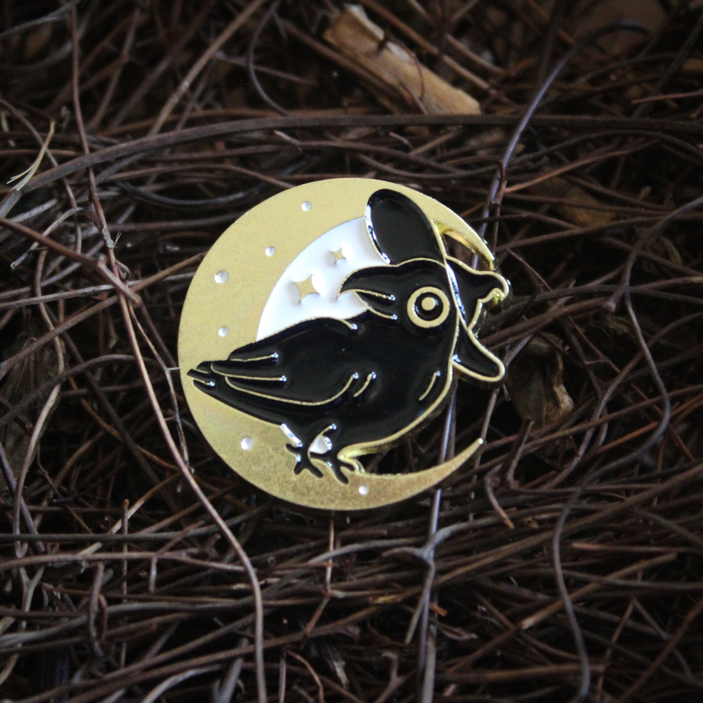 Moon Raven D&D Enamel Pin