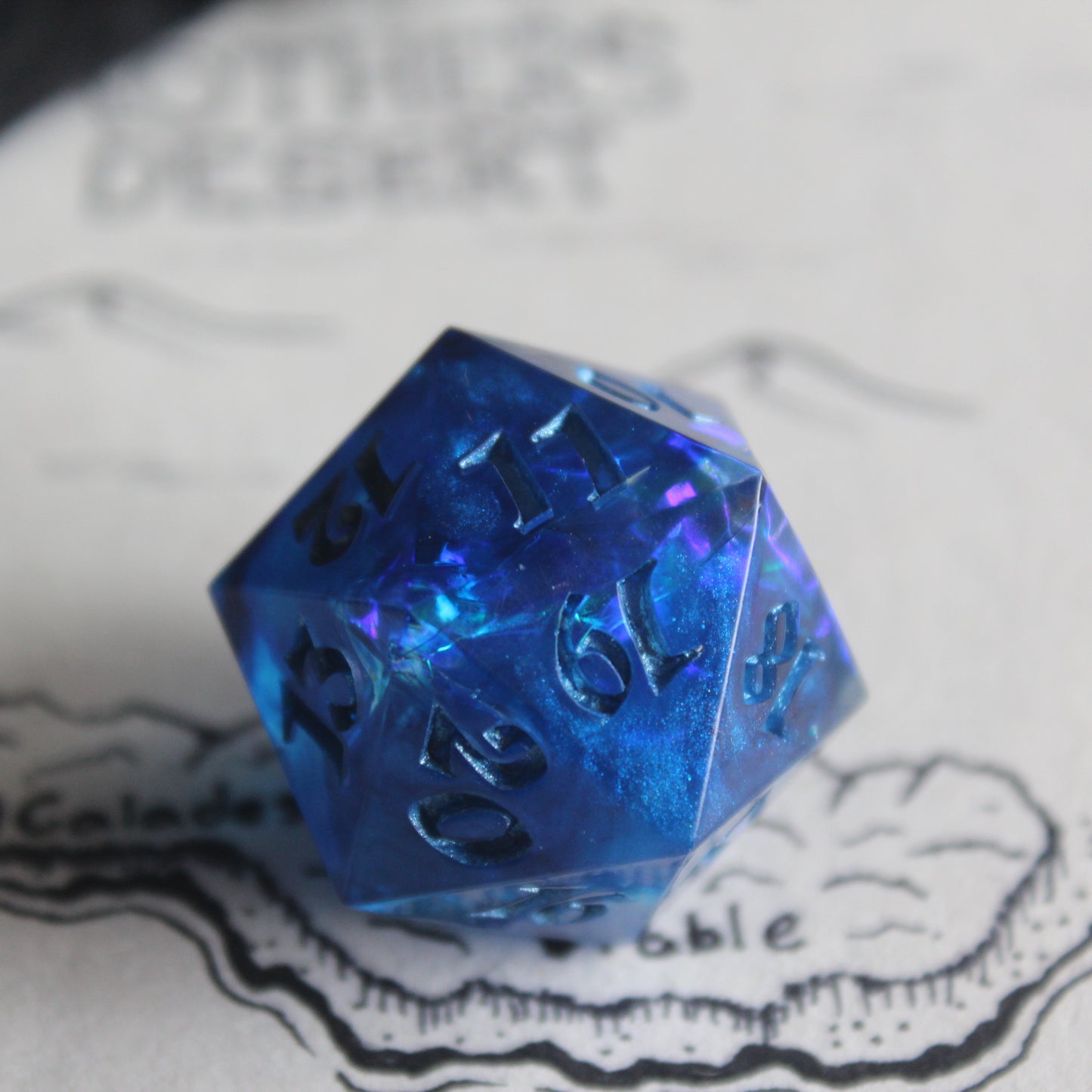 Blue Spindown D20 Dice