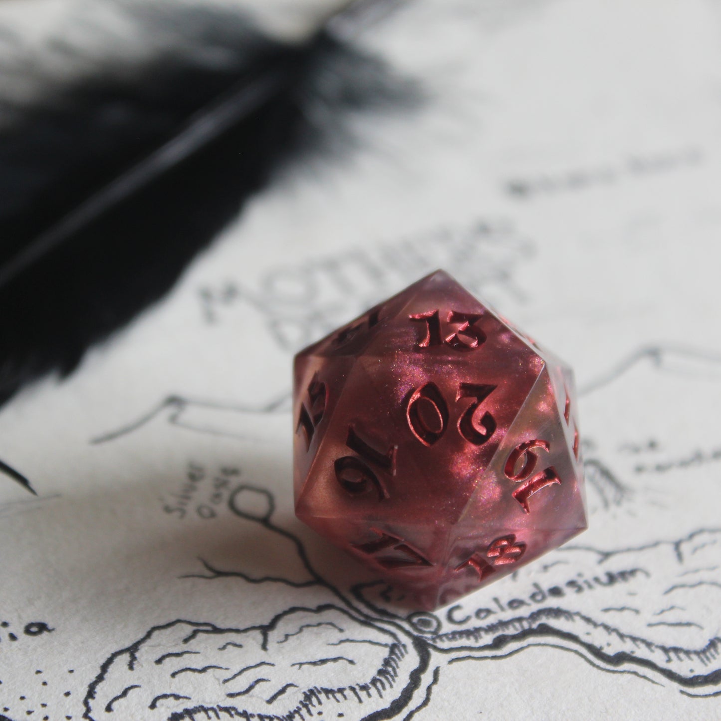 Red Spindown D20 Dice