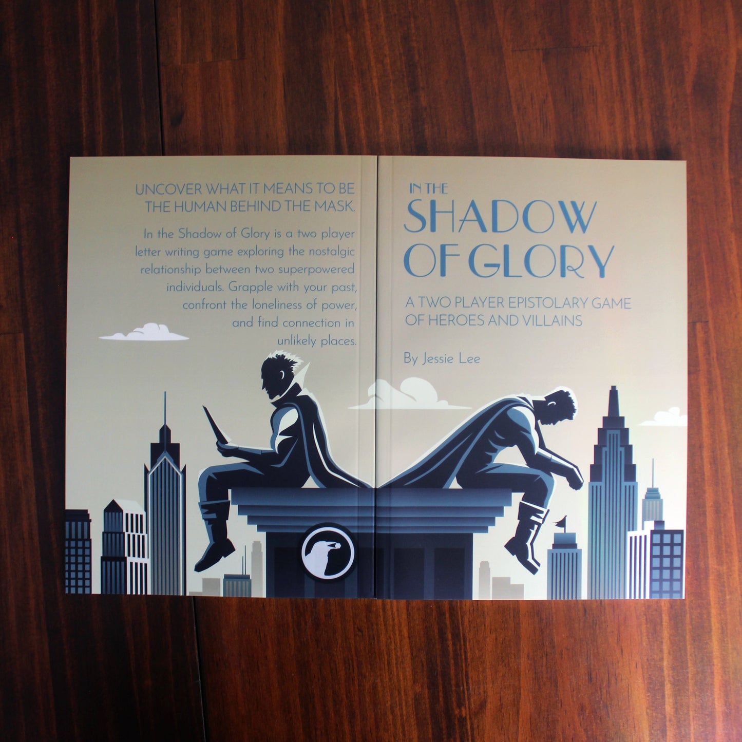 Book cover of 'Pure Shadow of Glory' on a wooden surface
