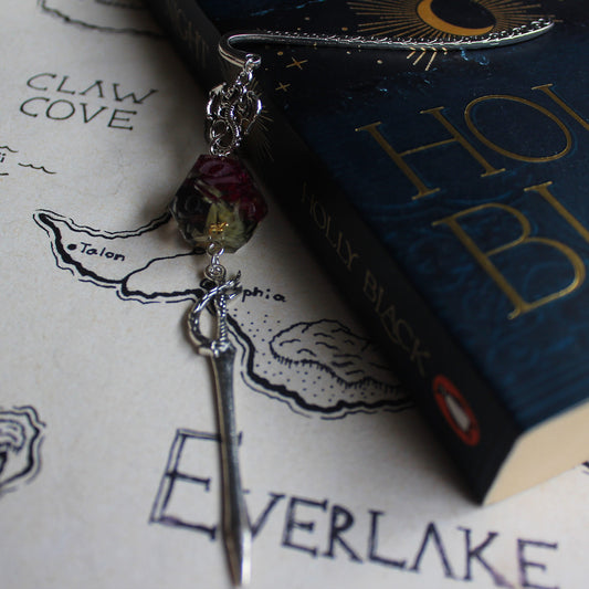 Halfling's Flower Garden Sword Bookmark with Dice