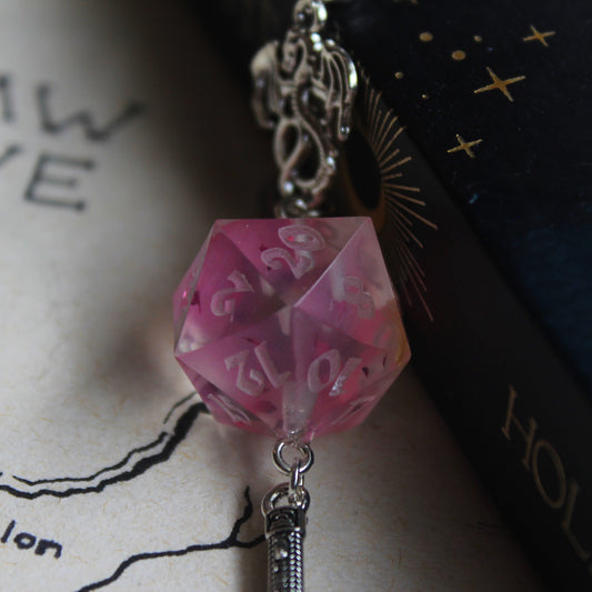 Lizardlady's Sword Bookmark with Dice