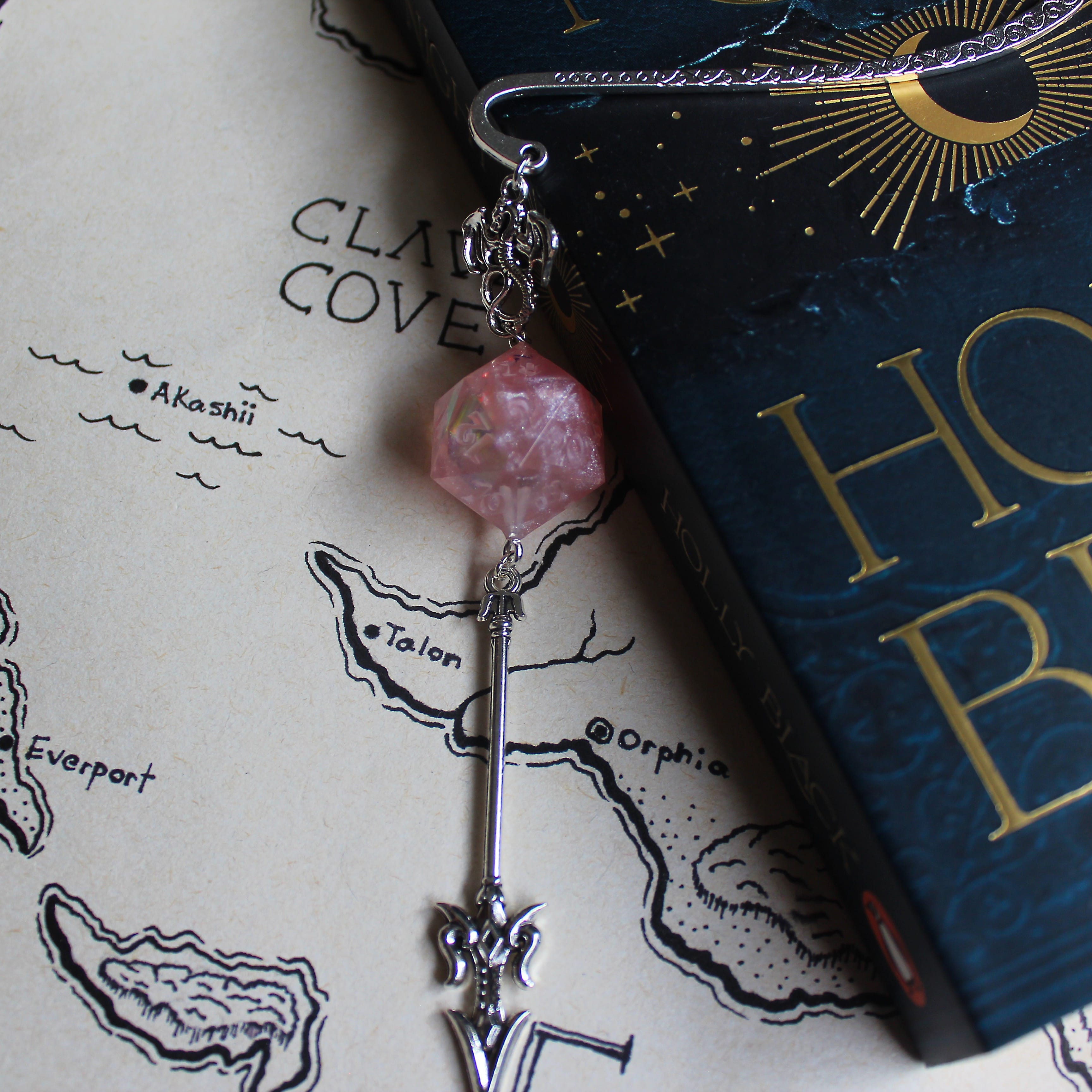 Elven Sword Bookmark with Dice