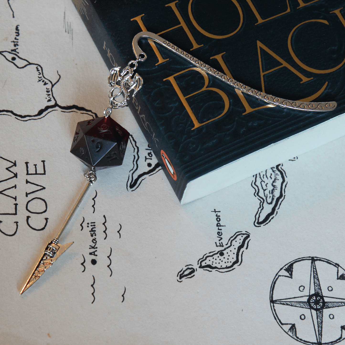 Rubies & Treasures Metal Bookmark with Dice