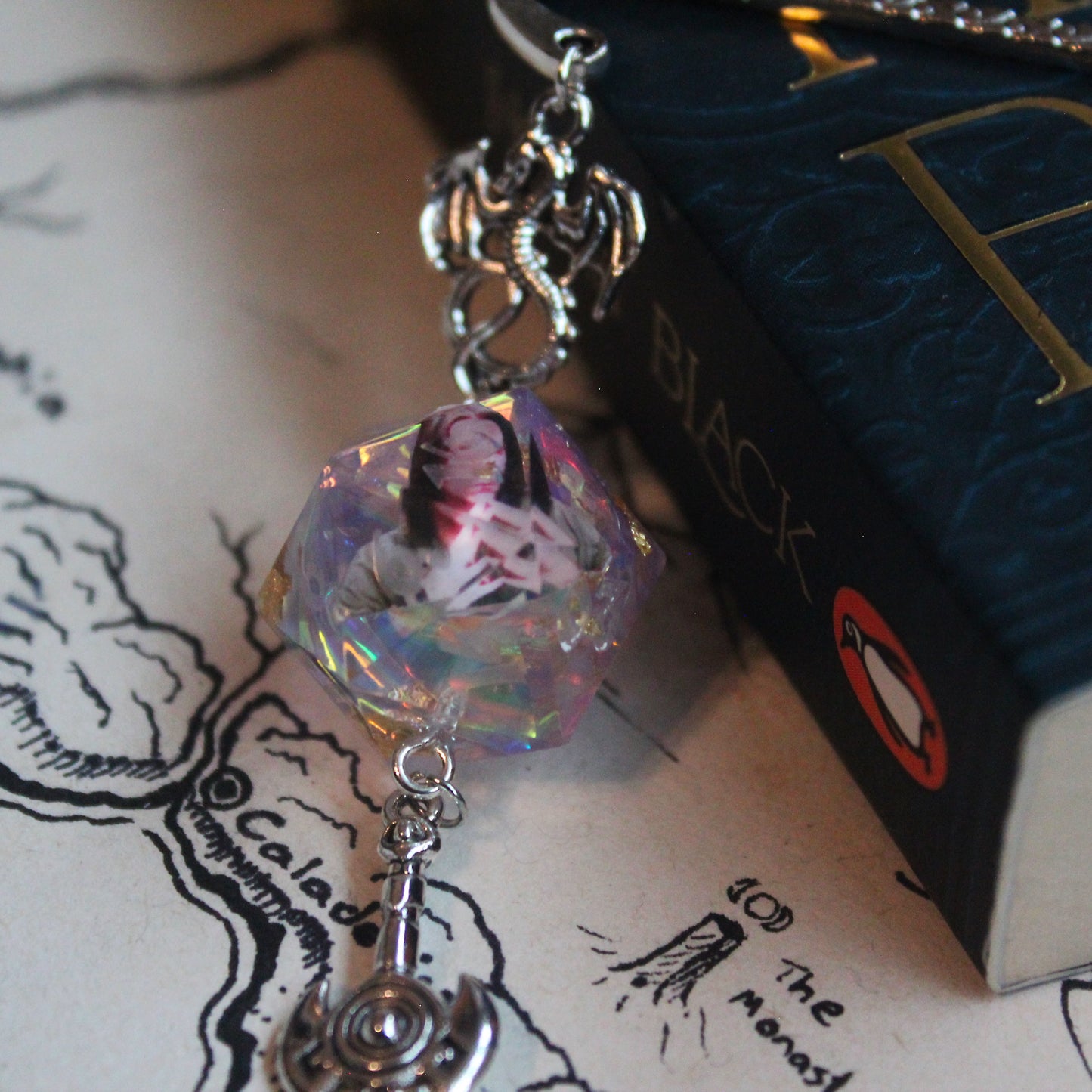 Matt Mercer in Lilac Purple Metal Bookmark with Dice