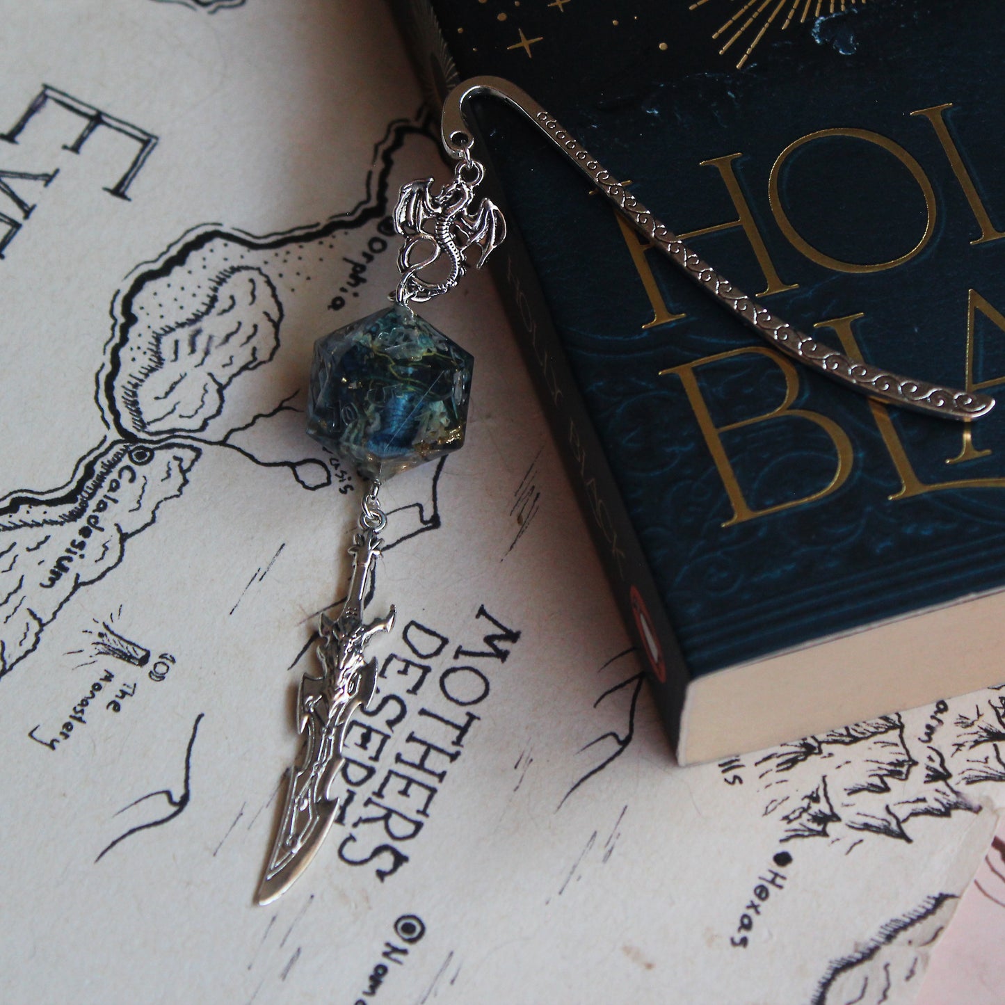 Fae of the Garden Metal Bookmark with Dice