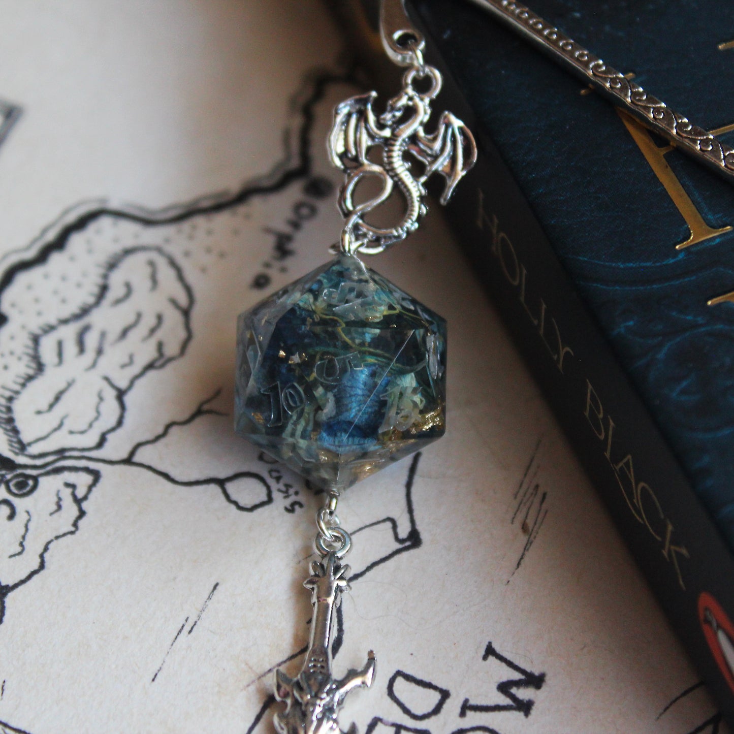Fae of the Garden Metal Bookmark with Dice