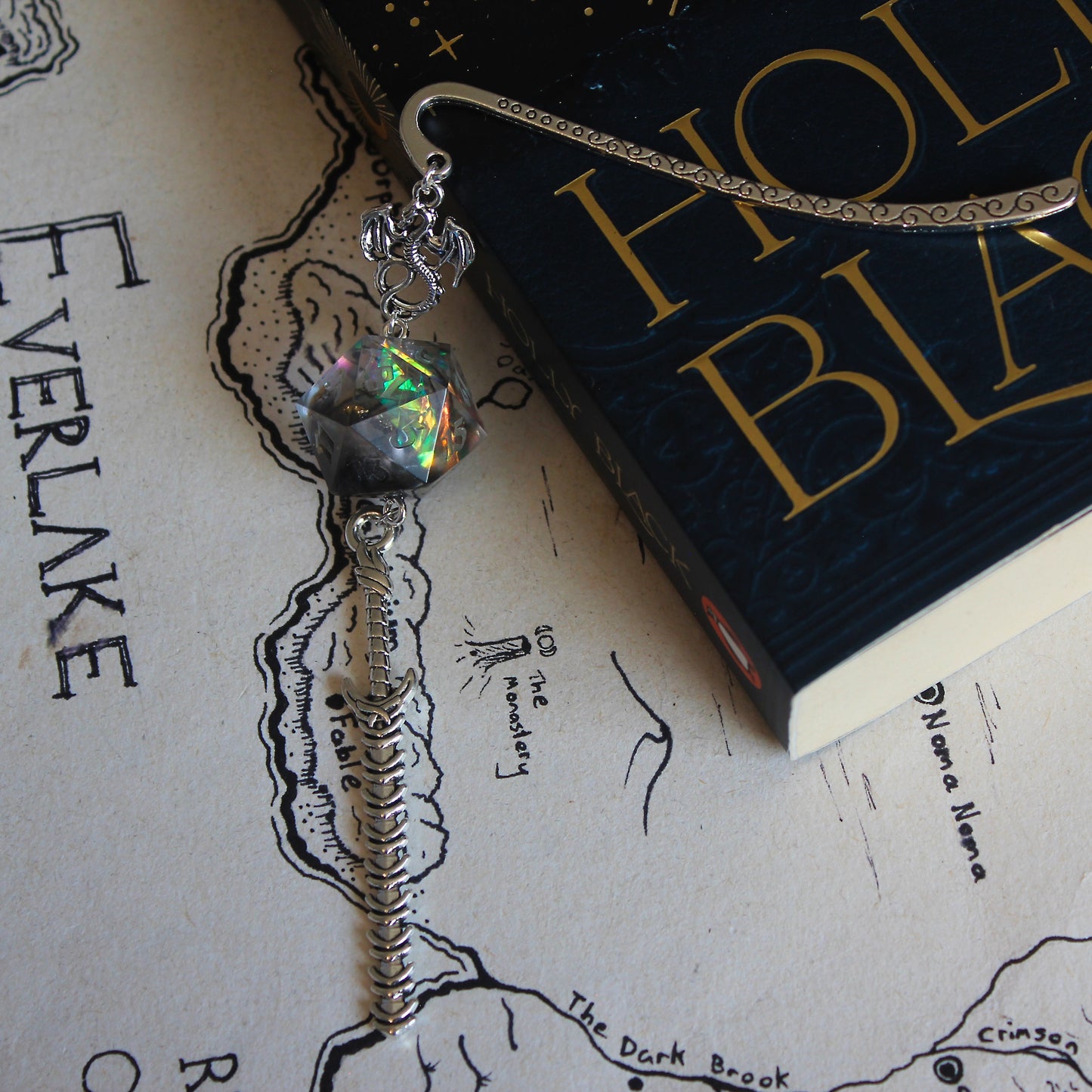 Magical Puff of Smoke Metal Bookmark with Dice