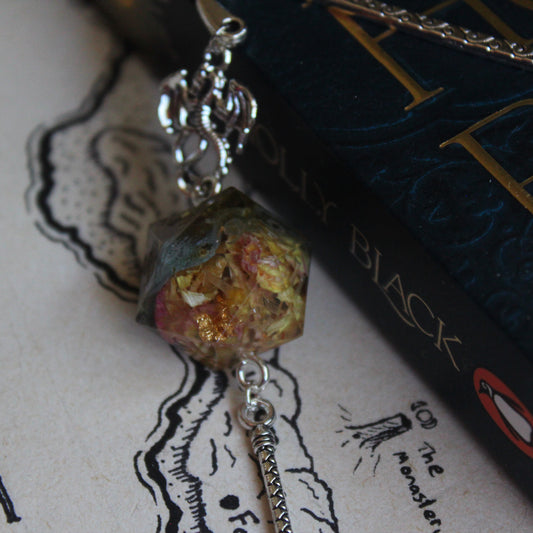 Woodland Flowers Metal Bookmark with Dice