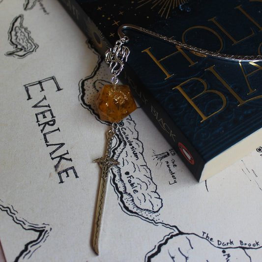 Australian Wattle Flower Metal Bookmark with Dice