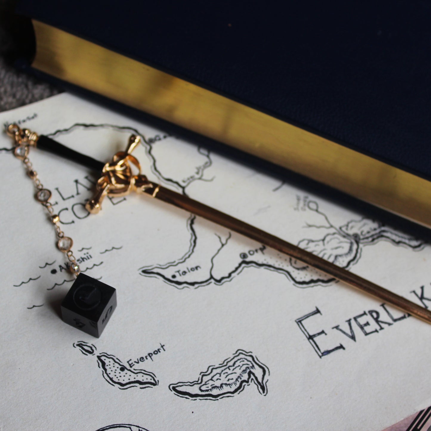 Witch of the Night Hair Sword with Dice