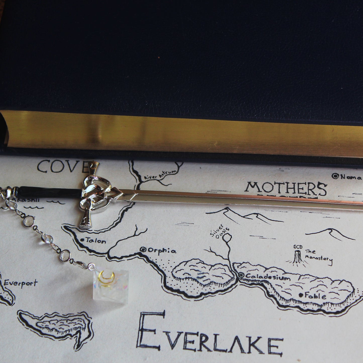 Enchanted Moon & Stars Hair Sword with Dice