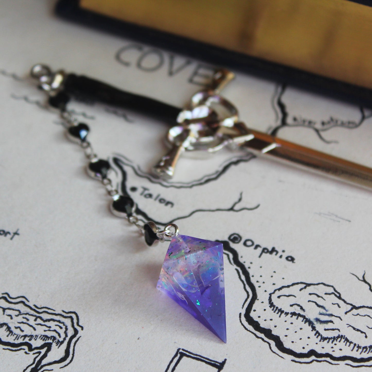 The Queen's Foxglove-Purple Hair Sword with Dice