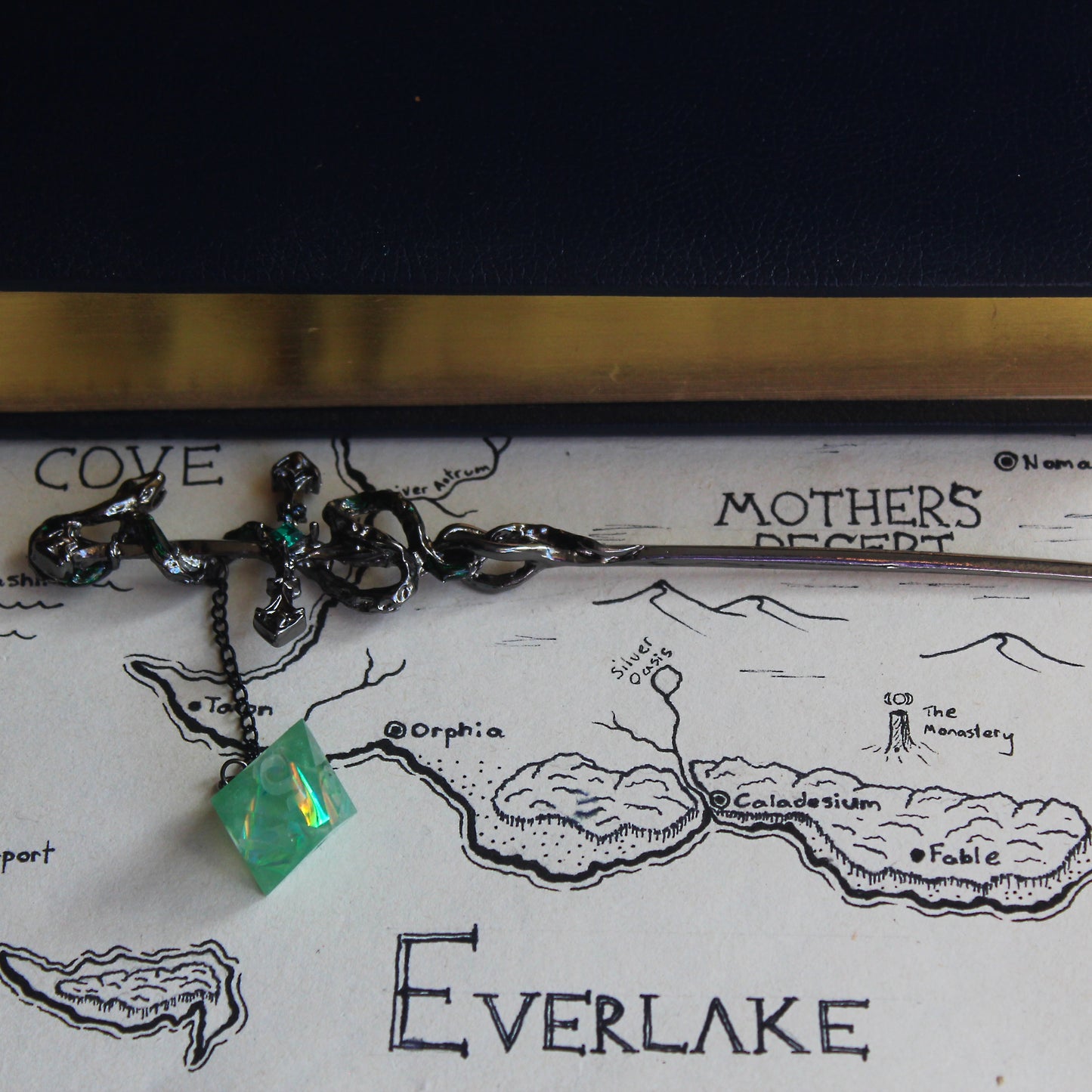 The Wizard's Green Hair Sword with Dice